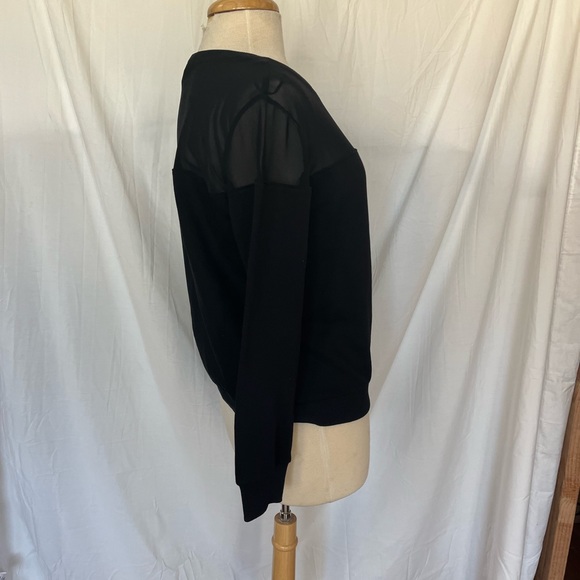 H&M mesh top sweatshirt black Medium - Picture 2 of 6